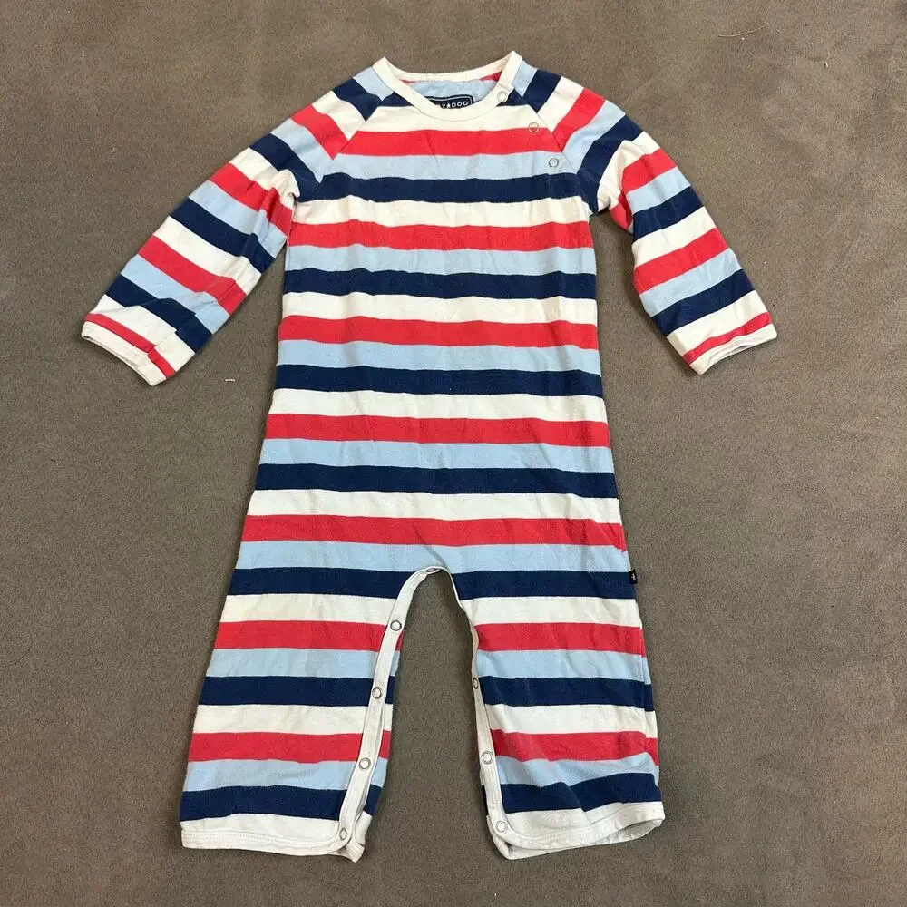 ToobyDoo Stripe Romper 12-18 Months 80 Jumper Red Blue One Piece Outfit Boys